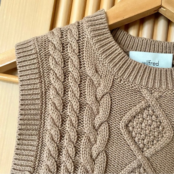 Aritzia Wilfred alps sweater vest gold camel tan - Picture 5 of 9